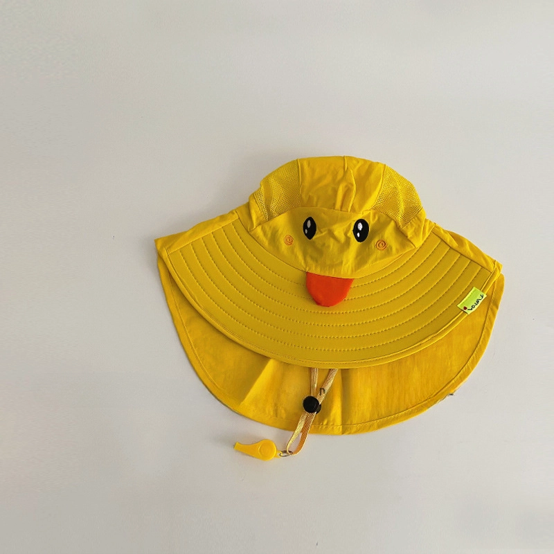 Wholesale Cotton Summer Children's Neck Protector Sunshade Bucket Hat