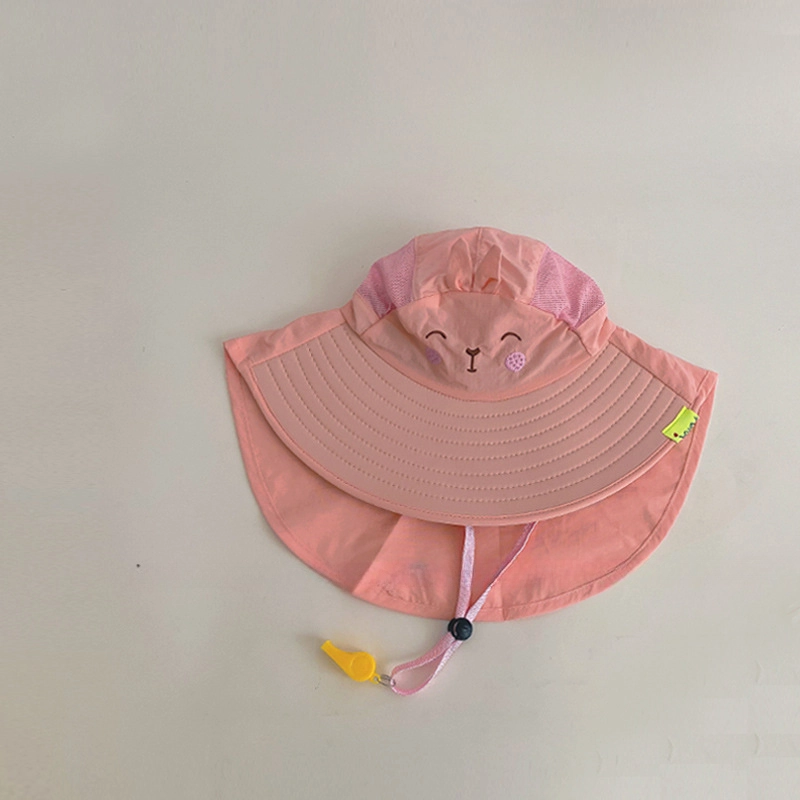 Wholesale Cotton Summer Children's Neck Protector Sunshade Bucket Hat