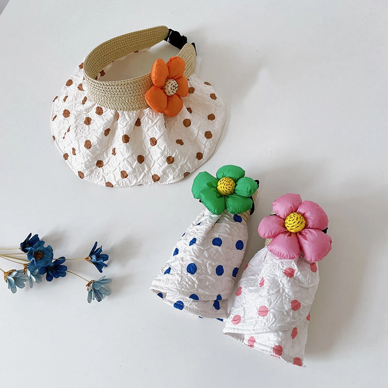 Wholesale Cotton Summer Kids Quick-dry Flower Empty Top Hat