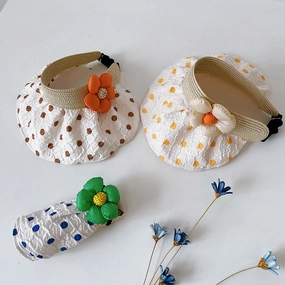 Wholesale Cotton Summer Kids Quick-dry Flower Empty Top Hat