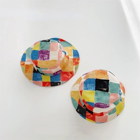 Wholesale Cotton Sun Color Graffiti Bucket Hat