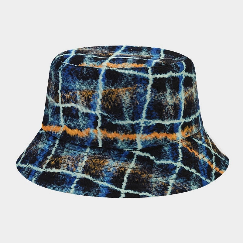 Wholesale Cotton Trendy Graffiti Check Bucket Hat