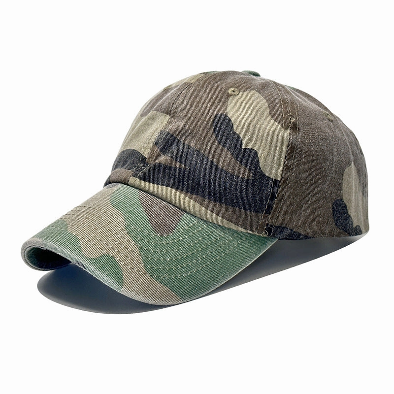 Wholesale Cotton Washed Denim Camouflage Curved Brim Baseball Cap