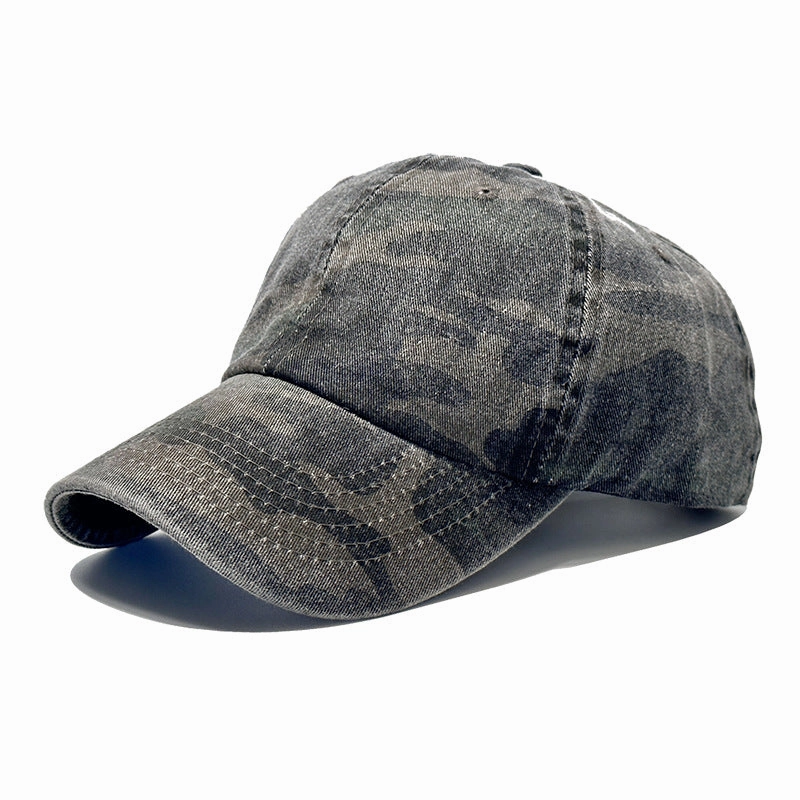 Wholesale Cotton Washed Denim Camouflage Curved Brim Baseball Cap