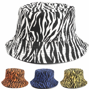 Wholesale Cotton Zebra Print Bucket Hat