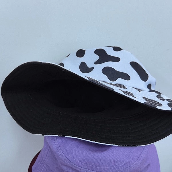 Wholesale Cow Black and White Pattern Reversible Bucket Hat