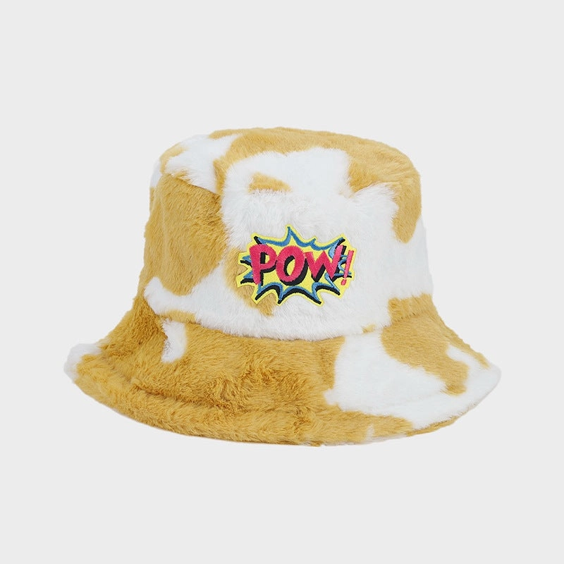 Wholesale Cow Pattern Fisherman Hat Plush Hat