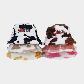 Wholesale Cow Pattern MUSIC Bucket Hat Plush Hat