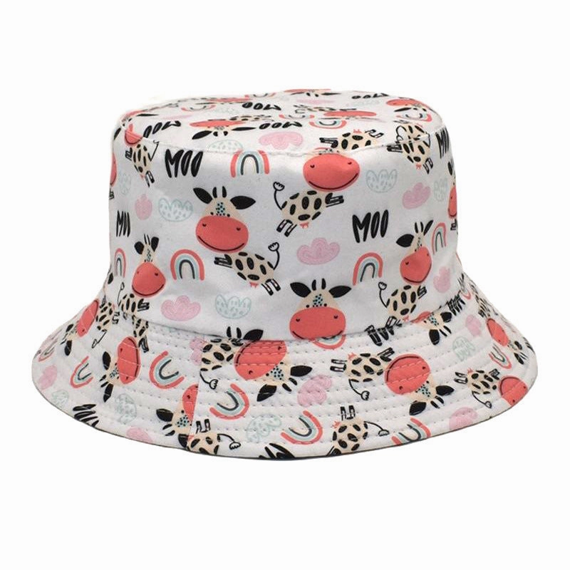 Wholesale Cow Pattern Outdoor Travel Cotton Fisherman Hat