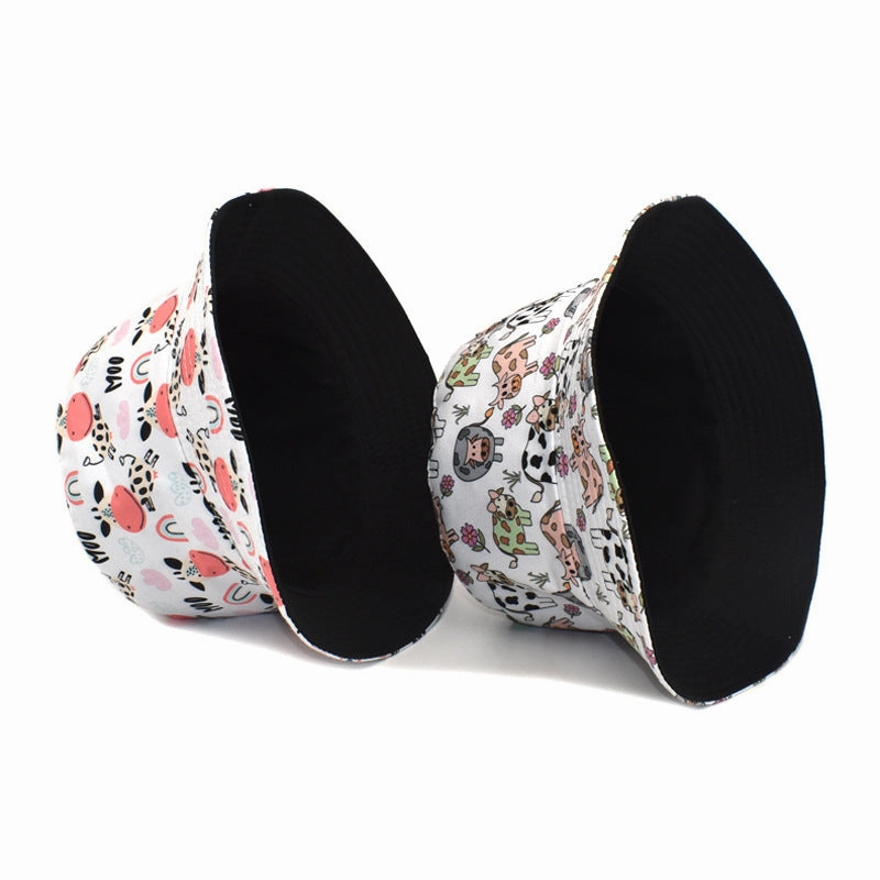 Wholesale Cow Pattern Outdoor Travel Cotton Fisherman Hat