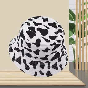 Wholesale Cow Pattern Print Cotton Bucket Hat