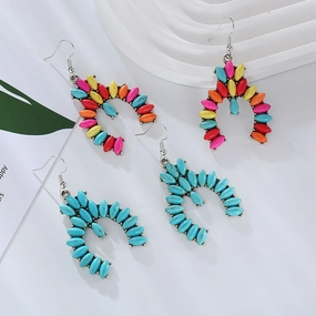 Wholesale Creative Colorful Turquoise Boho Ethnic Style Earrings