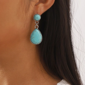 Wholesale Creative Ethnic Retro Geometric Lace Five-pointed Star Earrings