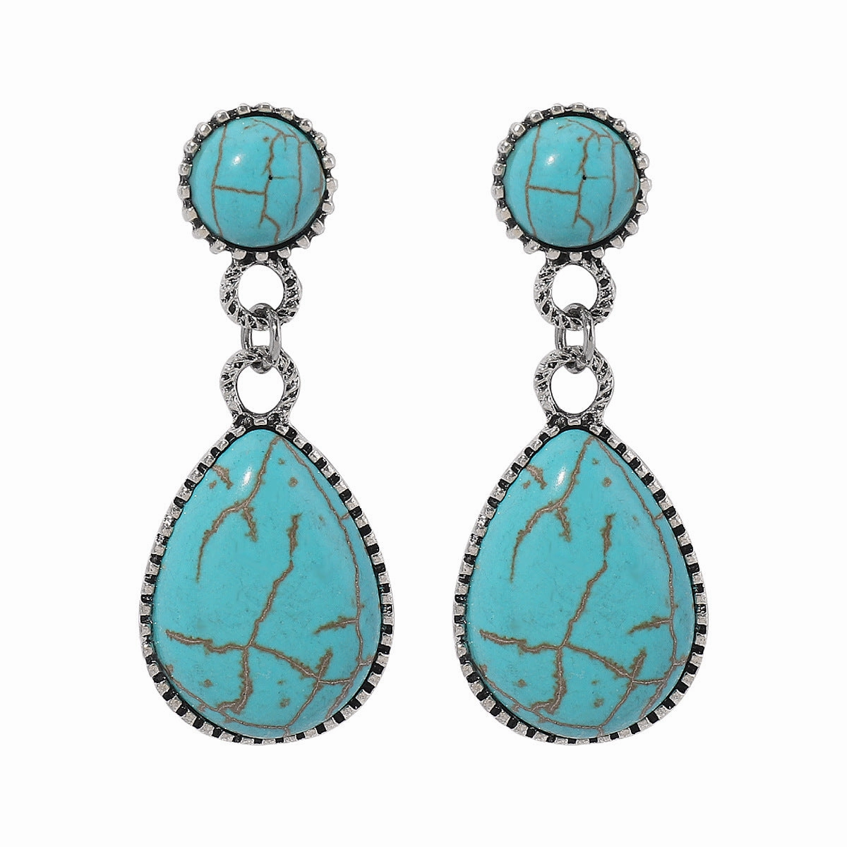 Wholesale Creative Ethnic Retro Geometric Lace Five-pointed Star Earrings