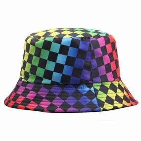 Wholesale Creative Plaid Printed Cotton Polyester Fisherman Hats