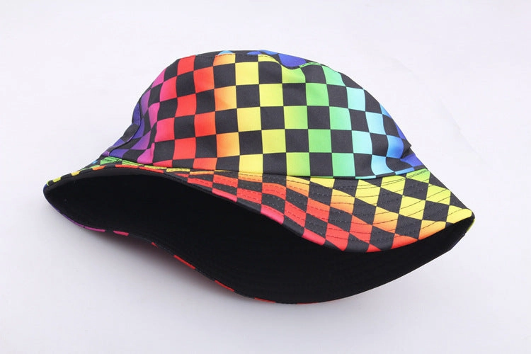 Wholesale Creative Plaid Printed Cotton Polyester Fisherman Hats