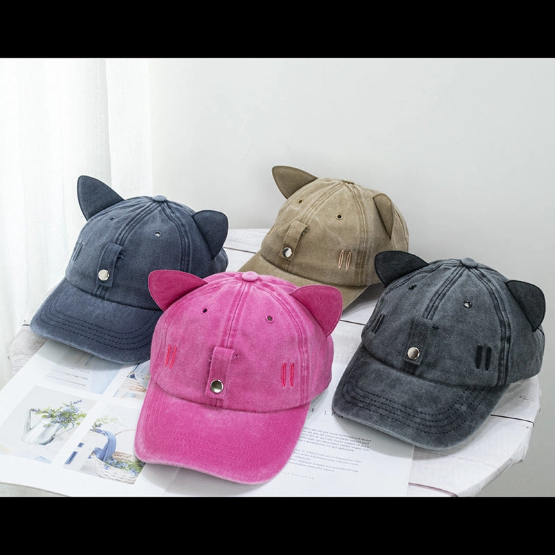 Wholesale Cute Cat Ears Aviator Sunglasses Baseball Hat
