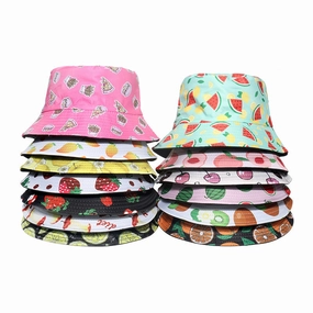 Wholesale Cute Fruit Print Polyester Bucket Hat