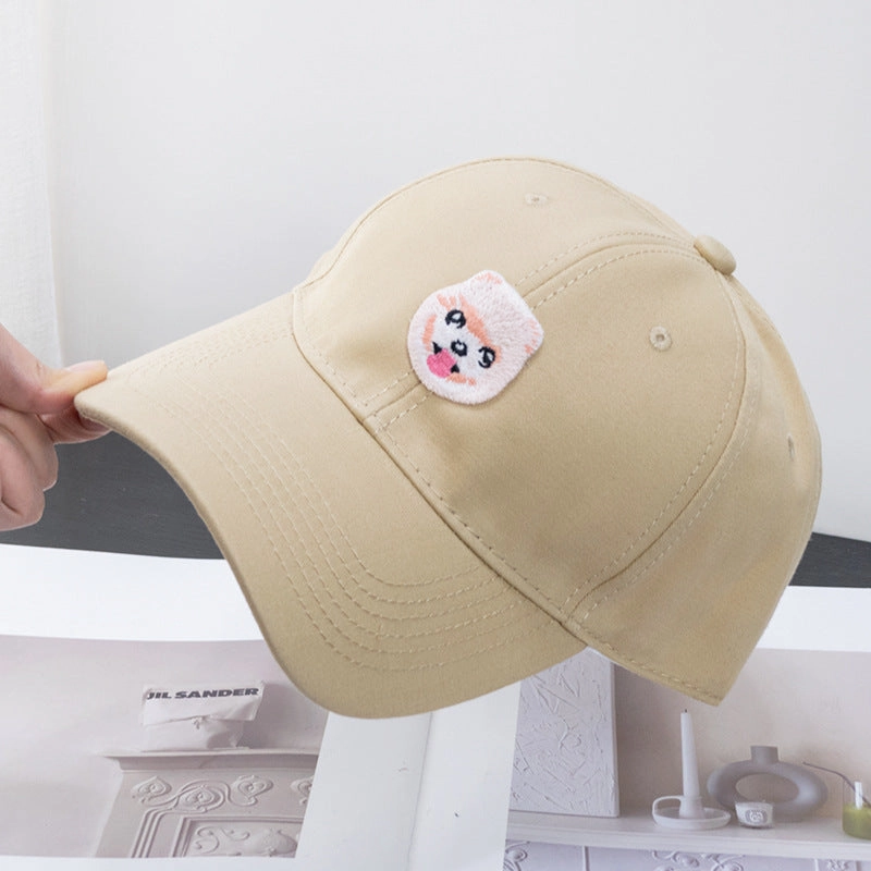 Wholesale Cute Puppy Patch Embroidered Visor Curved Brim Baseball Cap