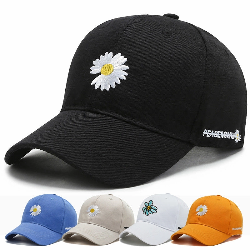 Wholesale Daisy baseball cap visor chrysanthemum embroidery cap