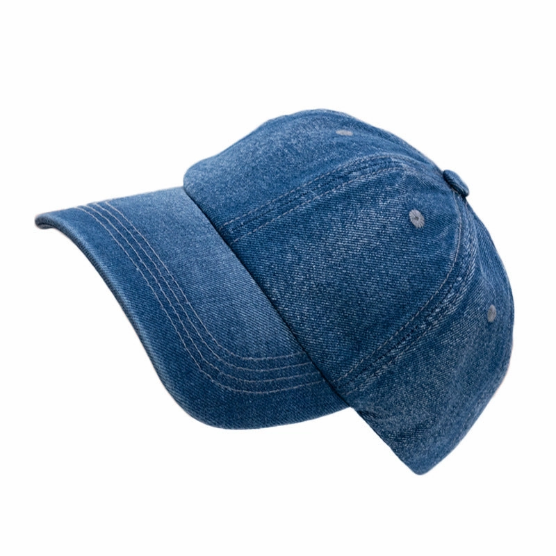 Wholesale Dark blue all-match men's outdoor washed denim baseball cap