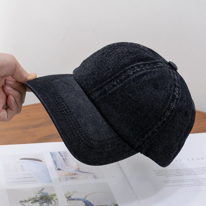 Wholesale Dark blue all-match men's outdoor washed denim baseball cap