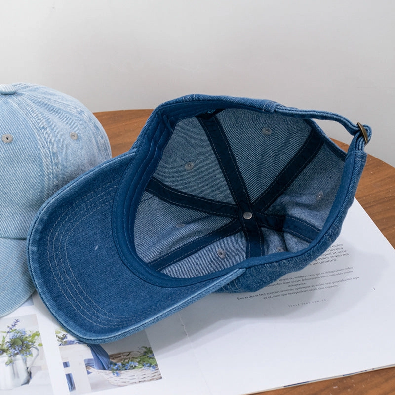 Wholesale Dark blue all-match men's outdoor washed denim baseball cap