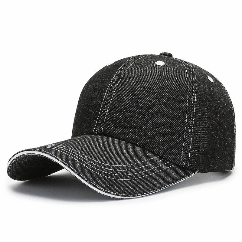Wholesale Denim baseball cap outdoor solid color round top wide brim sun hat