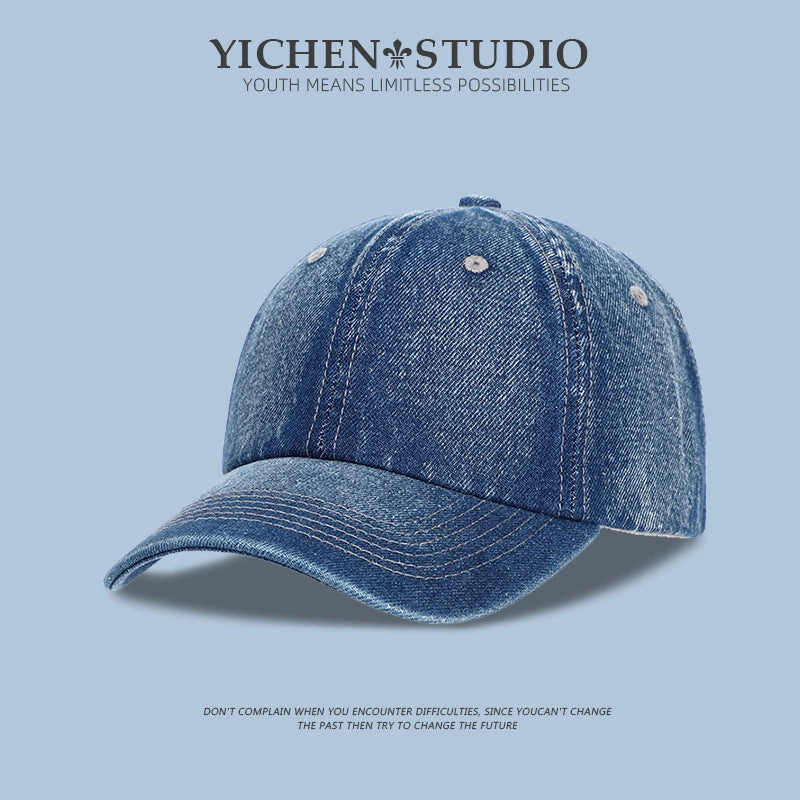 Wholesale Denim blue round top outdoor breathable sun protection baseball cap