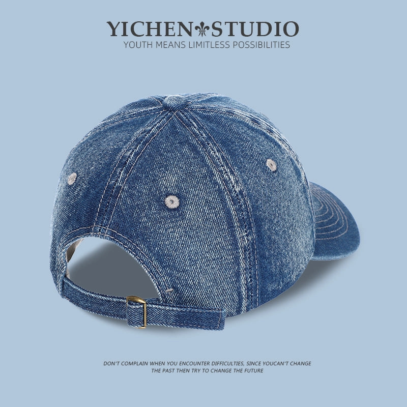 Wholesale Denim blue round top outdoor breathable sun protection baseball cap