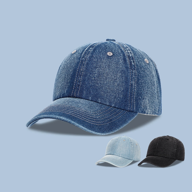 Wholesale Denim blue round top outdoor breathable sun protection baseball cap