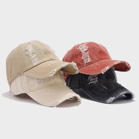 Wholesale Denim Vintage Washed Holes Versatile Fashion Baseball Cap
