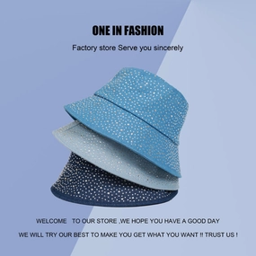 Wholesale Diamond Denim Fisherman Hat