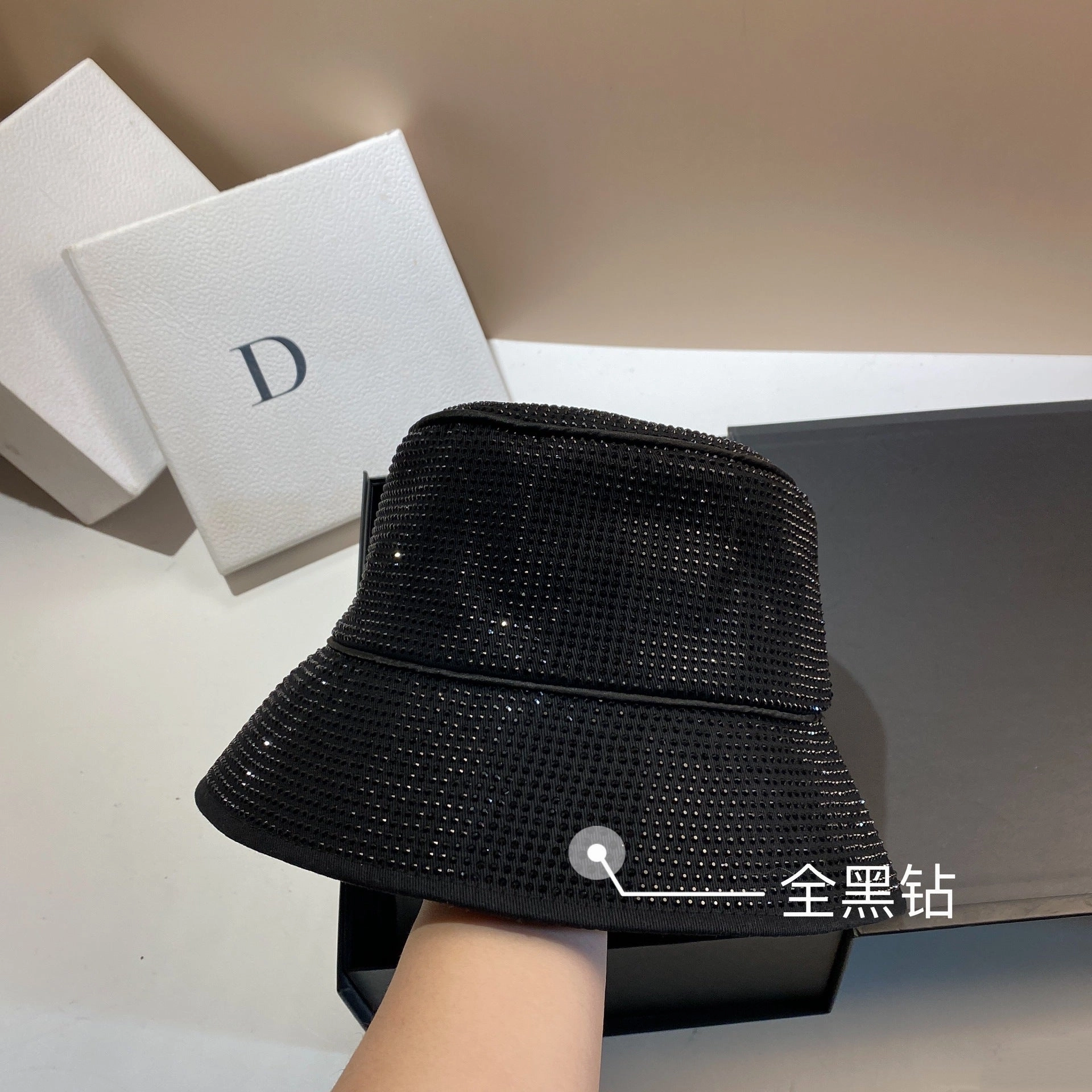Wholesale Diamond Solid Color Fisherman Hat Basin Hat