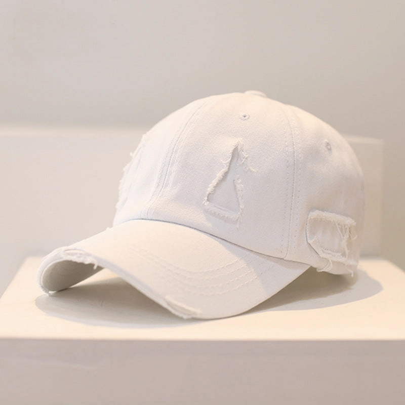 Wholesale Distressed Hole Solid Color Hip Hop Baseball Cap