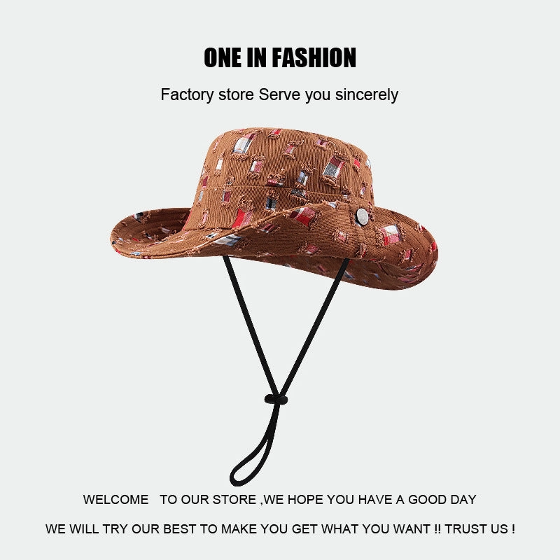 Wholesale Distressed Outdoor Large Brim Fisherman Hat