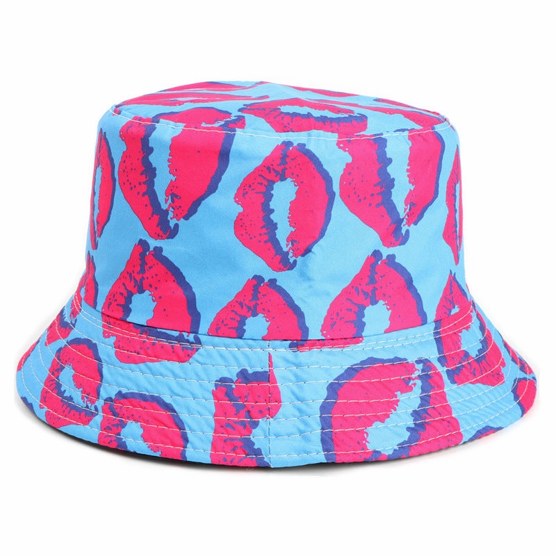 Wholesale Double-sided Lip Printed Polyester Fisherman Hats