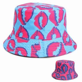 Wholesale Double-sided Lip Printed Polyester Fisherman Hats