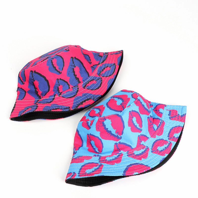 Wholesale Double-sided Lip Printed Polyester Fisherman Hats