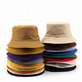 Wholesale Double-sided Solid Color Sunshade Bucket Hat