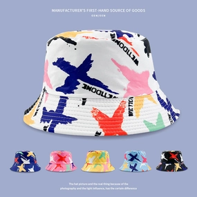Wholesale Double-sided Tie Dyed Graffiti Polyester Fisherman Hats