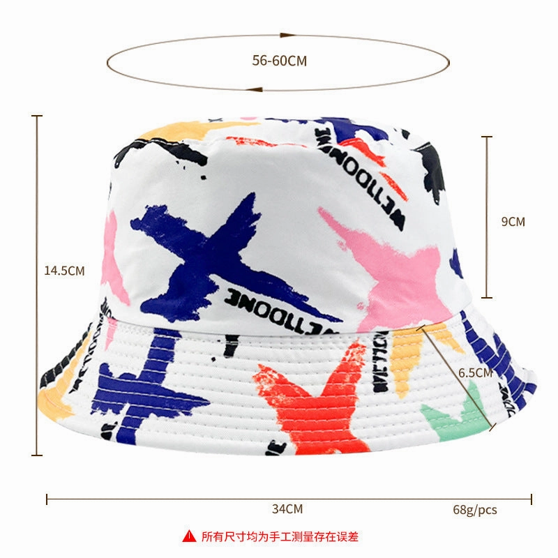 Wholesale Double-sided Tie Dyed Graffiti Polyester Fisherman Hats