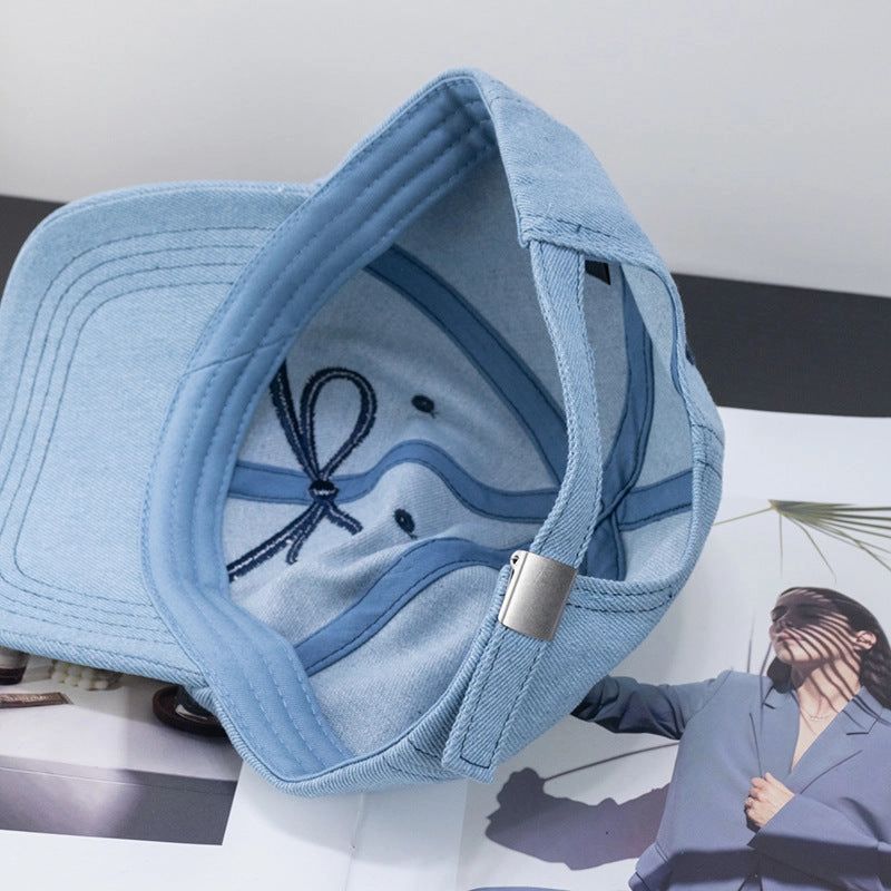 Wholesale Embroidered Bow Topstitched Baseball Cap