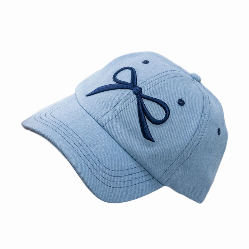 Wholesale Embroidered Bow Topstitched Baseball Cap