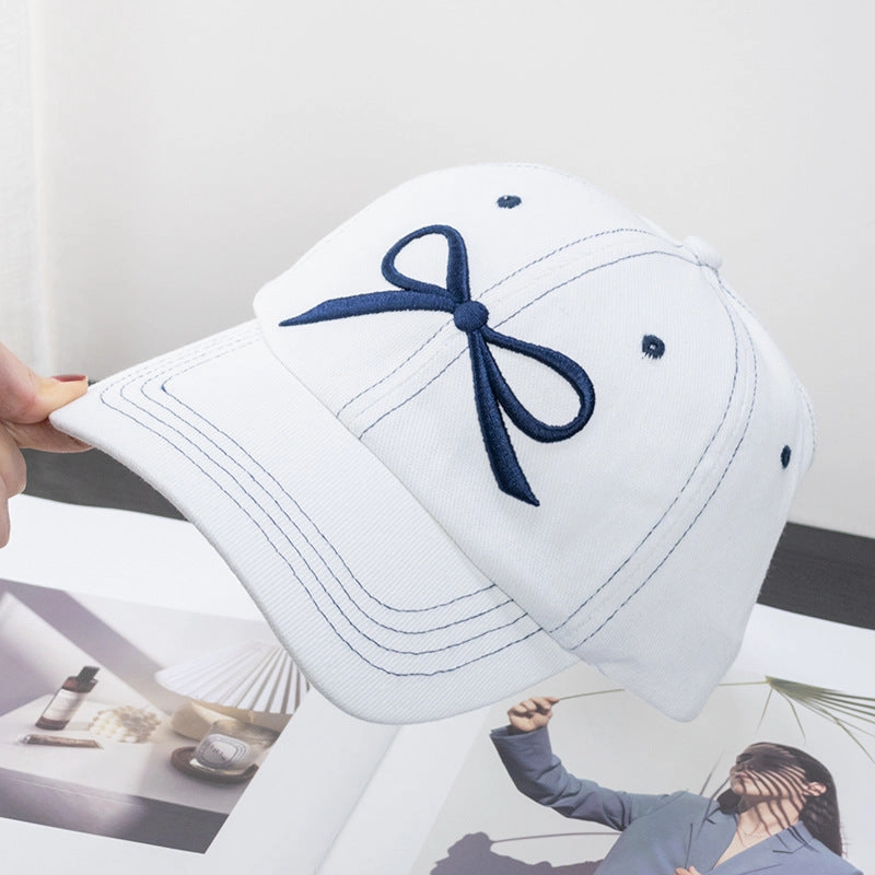 Wholesale Embroidered Bow Topstitched Baseball Cap