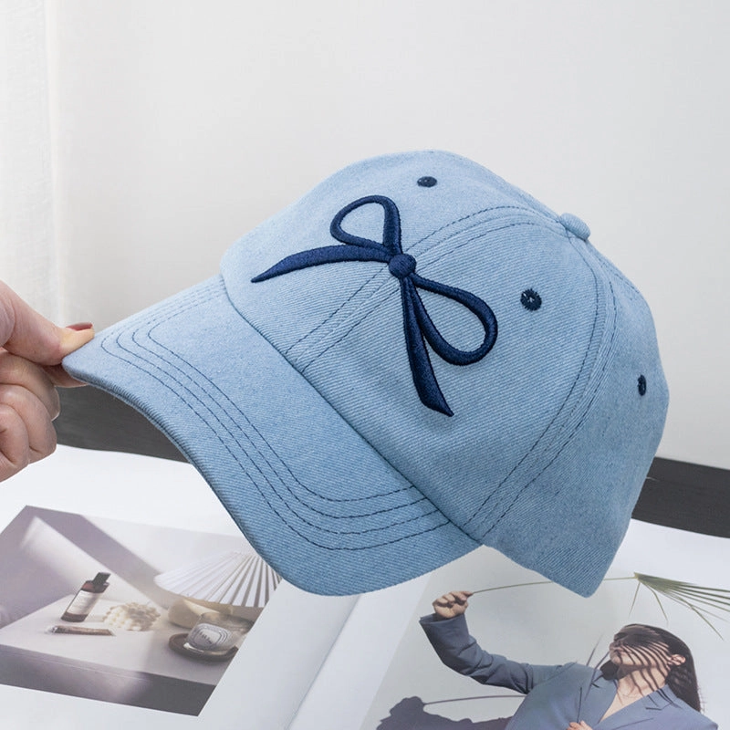 Wholesale Embroidered Bow Topstitched Baseball Cap