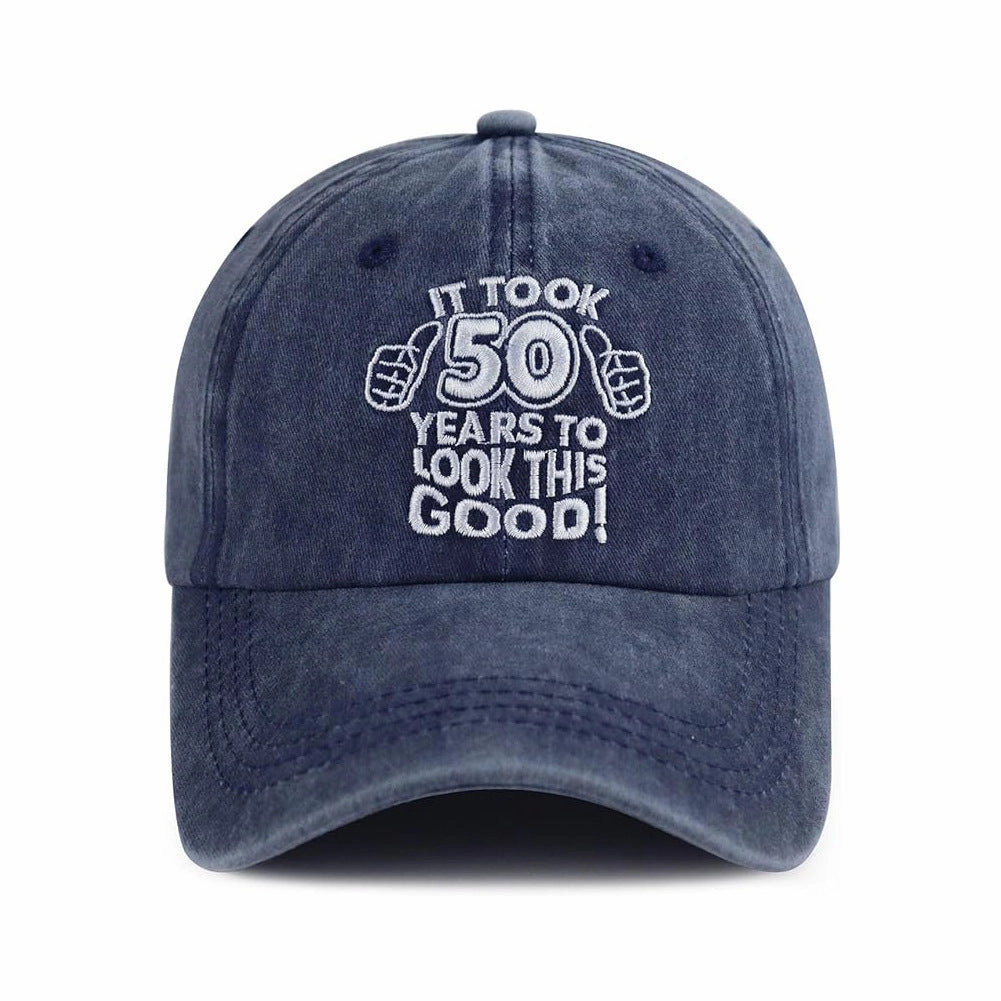 Wholesale Embroidered Washed Cotton 80th Vintage Baseball Cap