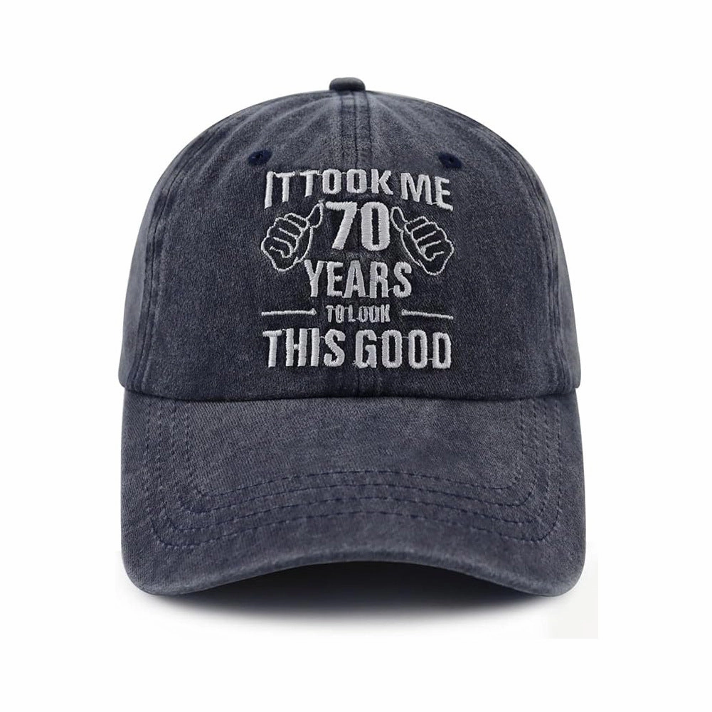 Wholesale Embroidered Washed Cotton 80th Vintage Baseball Cap