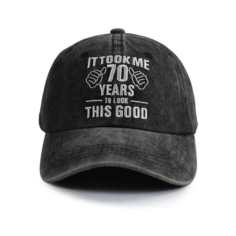 Wholesale Embroidered Washed Cotton 80th Vintage Baseball Cap