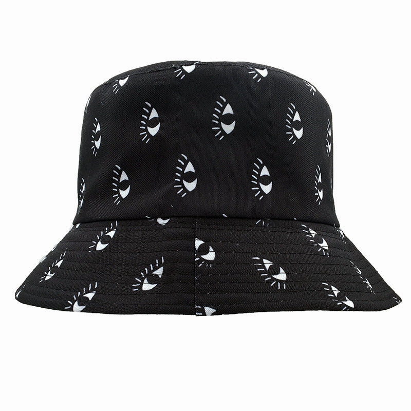 Wholesale Eyes Large Edge Printed Polyester Fisherman Hat